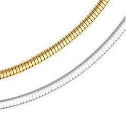 14K Two Tone Gold Reversible Omega Chain - 18 inchestwo 