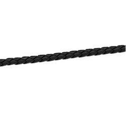 18K White Gold Black Braided Leather Cord Chain - 18 incheswhite 