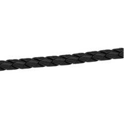 14K White Gold Black Braided Leather Cord Chain - 18.00 incheswhite 