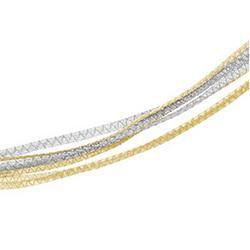 14K Two Tone Gold 7 Strand Mesh Chain - 16 1/2 inchestwo 