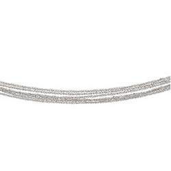 14K White Gold Sparkling Singapore 6 Strand Chain - 16.00 incheswhite 