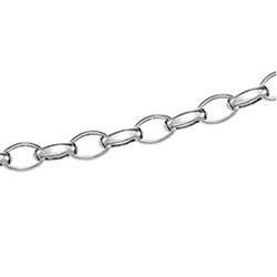 14K White Gold Hollow Diamond Cut Rolo Chain - 20.00 incheswhite 