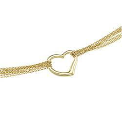 14K Yellow Gold 8 Strand Rolo With Heart Chain - 18.00 inchesyellow 