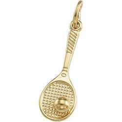 14K Yellow Gold Tennis Racket Charmyellow 