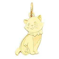 14K Yellow Gold Cat Charmyellow 