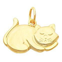 14K Yellow Gold Cat Charmyellow 