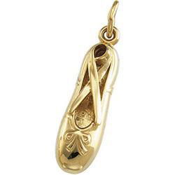 14K Yellow Gold Ballerina Slipper Charmyellow 