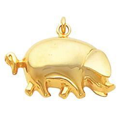 14K Yellow Gold Pig Charmyellow 