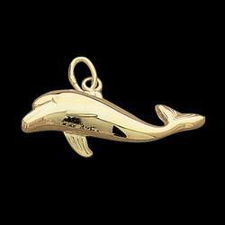 14K Yellow Gold Dolphin Charmyellow 