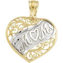 14K Two Tone Gold Mom Heart Pendanttwo 
