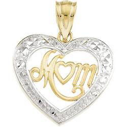 14K Two Tone Gold Mom Heart Pendanttwo 