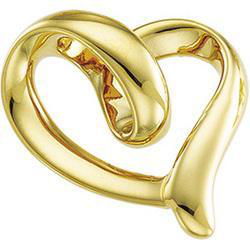 14K Yellow Gold Hanging Heart Pendant Slideyellow 