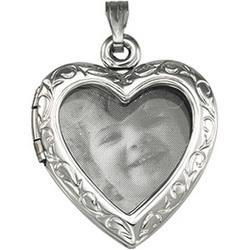 14K Yellow Gold Heart Picture Frame Locketyellow 