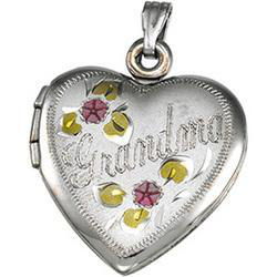 Sterling Silver Three Color Grandma Heart Locketsterling 
