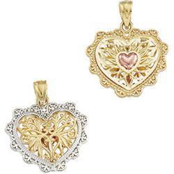 14K Two Tone Gold Heart Pendanttwo 