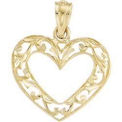 14K Yellow Gold Heart Design Pendantyellow 