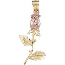 14K Two Tone Gold Flower Pendanttwo 