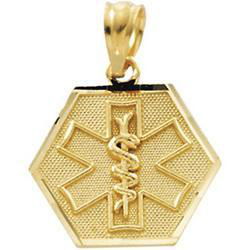 14K Yellow Gold Medical Id Pendantyellow 