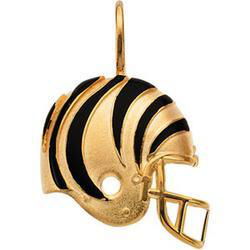 14K Yellow Gold Cincinnati Bengalis Enamel Helment Pendantyellow 