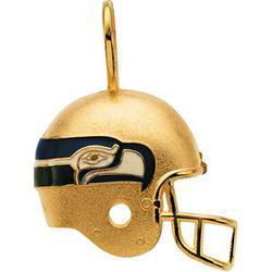14K Yellow Gold Seattle Seahawks Enamel Helment Pendantyellow 
