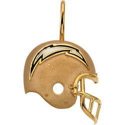 14K Yellow Gold San Diego Chargers Enamel Helment Pendantyellow 