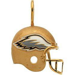 14K Yellow Gold Philadelphia Eagles Enamel Helment Pendantyellow 