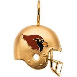 14K Yellow Gold Arizona Cardinals Enamel Helmet Pendantyellow 
