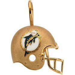 14K Yellow Gold Miami Dolphins Enamel Helment Pendantyellow 