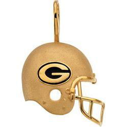 14K Yellow Gold Greenbay Packers Enamel Helment Pendantyellow 
