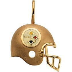 14K Yellow Gold Pittsburg Steelers Enamel Helment Pendantyellow 