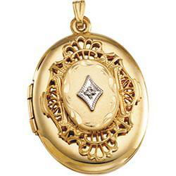 14K Two Tone Gold Oval Lockettwo 
