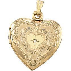 14K Yellow Gold Heart Design Locketyellow 