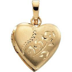 14K Yellow Gold Heart Design Locketyellow 