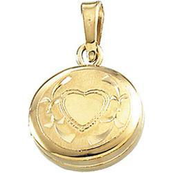 14K Yellow Gold Round Heart Locketyellow 