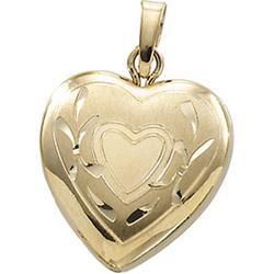 14K Yellow Gold Heart Design Locketyellow 