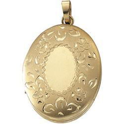 14K Yellow Gold Oval Locketyellow 