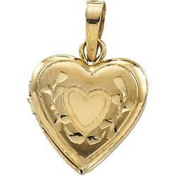 14K Yellow Gold Heart Design Locketyellow 