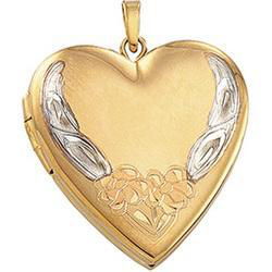 14K Yellow Gold Three Color Heart Locketyellow 