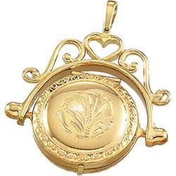14K Yellow Gold Spinning Locketyellow 