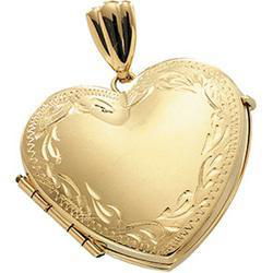14K Yellow Gold Heart Design Locketyellow 