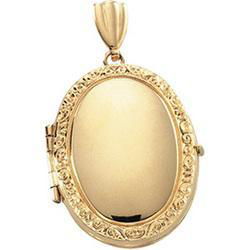 14K Yellow Gold Oval Locketyellow 