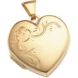 14K Yellow Gold Heart Design Locketyellow 