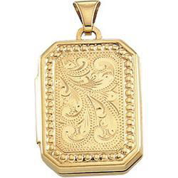 14K Yellow Gold Book Beaded Locketyellow 