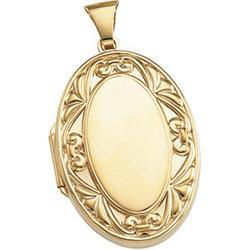 14K Yellow Gold Large Oval Locketyellow 