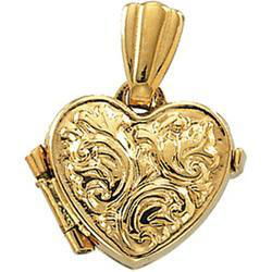 14K Yellow Gold Heart Design Locketyellow 