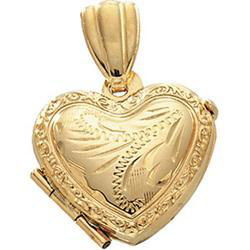 14K Yellow Gold Heart Design Locketyellow 