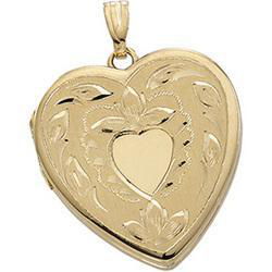 14K Yellow Gold Heart Design Locketyellow 