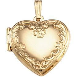 14K Yellow Gold Heart Design Locketyellow 