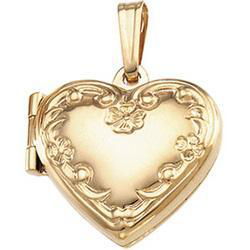14K Yellow Gold Heart Design Locketyellow 