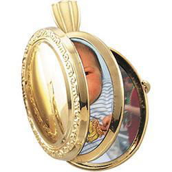 14K Yellow Gold Oval Family Victorian Locketyellow 